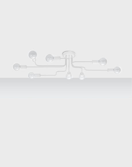 Lámpara de araña HECTOR 8 blanca + 8x bombilla LED E27 4000K Fría 7,5W 650lm