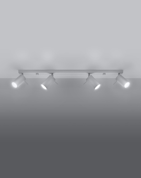 Plafond RING 4L blanco + 4x Bombilla LED GU-10 3000K Cálida 7W 620lm