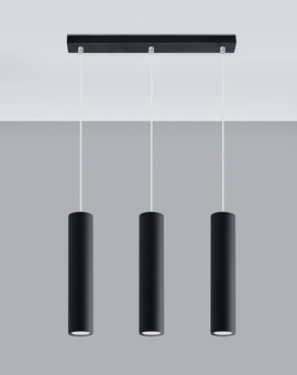 LAGOS 3 lámpara colgante negro + 3x GU-10 3000K Cálido 7W 620lm bombilla LED