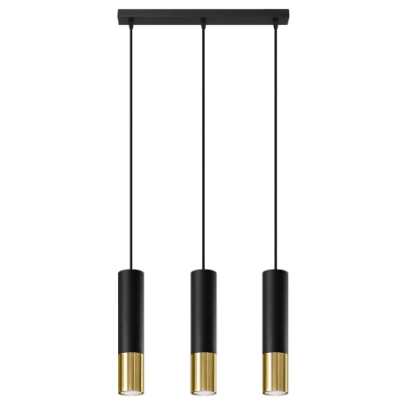 Lámpara colgante LOOPEZ 3L negro/dorado