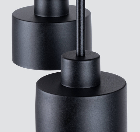 Plafond SAVAR 3 negro + 3x bombilla LED E27 4000K Fría 7,5W 690lm