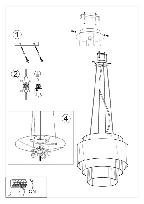 Lámpara de araña REFLEXION 50 blanca + 5 bombillas LED E27 3000K Cálida 7,5W 620lm