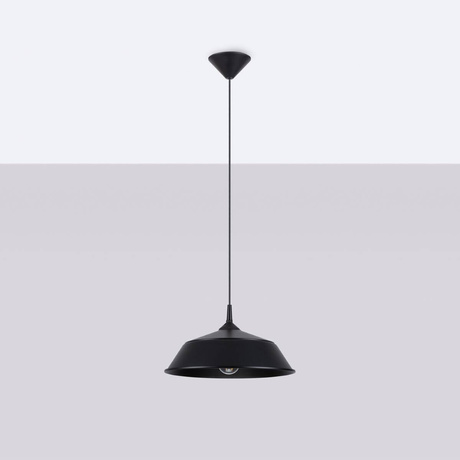 Lámpara colgante FRIKA negra + 1x bombilla LED E27 3000K Cálida 7,5W 620lm