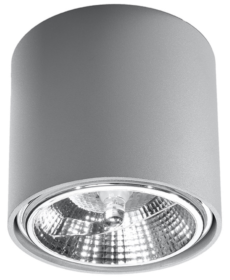 Plafond TIUBE gris + 1x bombilla LED GU10 AR111 4000K FRÍO 10W 850lm