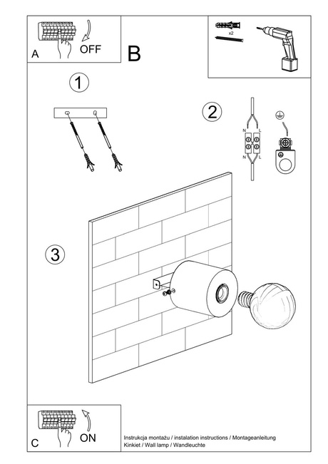 Aplique SALGADO madera natural + 1x bombilla LED E27 3000K cálida 7,5W 620lm