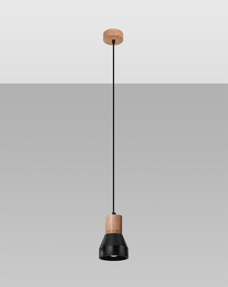 QUBIC lámpara colgante negro + 1x bombilla LED E27 3000K Warm 7,5W 620lm