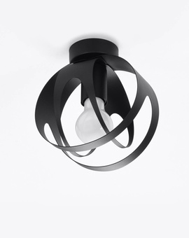 Plafond TULOS negro + 1x bombilla LED E27 3000K Cálida 7,5W 620lm