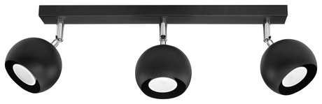 Plafond OCULARE 3 negro + 3x Bombilla LED GU-10 4000K Fría 7W 630lm