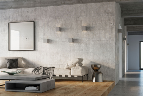 Aplique LEO hormigón + 1x bombilla LED E27 3000K Cálida 7,5W 620lm