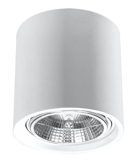 Plafón de cerámica KALU blanco + 1x bombilla LED GU-10 4000K Fría 7W 630lm