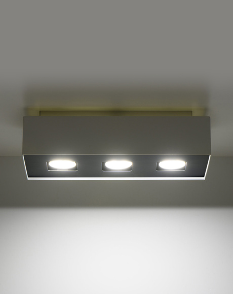 Plafond MONO 3 blanco + 3x Bombilla LED GU-10 3000K Cálido 7W 620lm