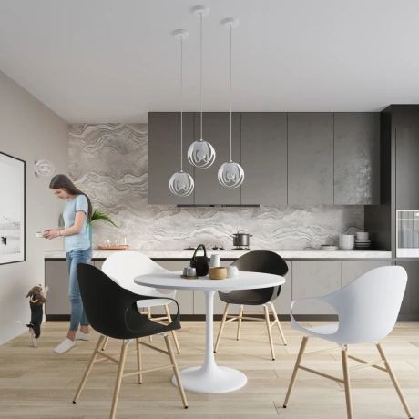 Lámpara colgante TULOS 3P blanca