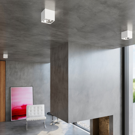 Plafond BLAKE Blanco + 1x Bombilla LED GU10 AR111 4000K FRÍO 10W 850lm