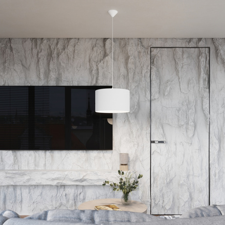 Lámpara colgante NOVA 40 blanca + 1x bombilla LED E27 3000K Cálida 7,5W 620lm