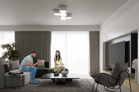 Plafond SUNDE 15 blanco + 2x bombilla LED E27 3000K Cálida 7,5W 620lm