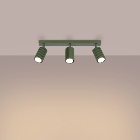 Lámpara de techo KARBON 3L verde oliva