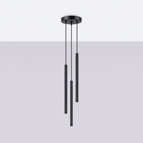 Lámpara colgante ARCHE 3P negra + 3x bombilla LED G9 3000K Cálida 4,5W 450lm