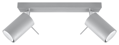 Plafond RING 2 gris + 2x bombilla LED GU-10 3000K Cálida 7W 620lm