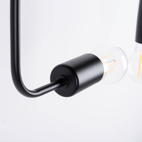 Lámpara de araña VECTOR 8 negra + 8X bombilla LED E27 3000K 7W 760lm