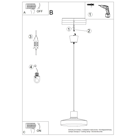 Lámpara colgante BILO negra