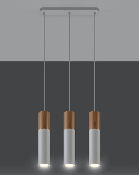 PABLO 3 lámpara colgante blanco + 3x bombilla LED GU-10 3000K Cálido 7W 620lm