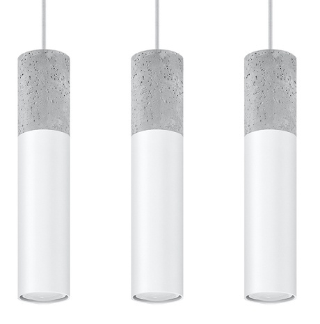 Lámpara colgante BORGIO 3 blanca + 3x bombilla LED GU-10 4000K Fría 7W 630lm