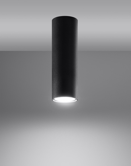 Plafond LAGOS 20 negro + 1x bombilla LED GU-10 3000K Cálida 7W 620lm