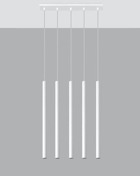 PASTELO 5 lámpara colgante blanco + 5x bombilla LED G9 3000K Warm 4.5W 510lm