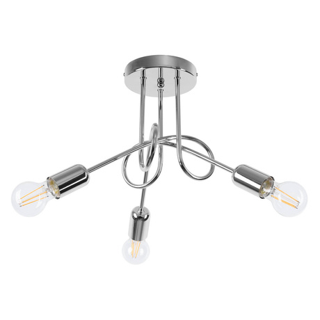 SUPEŁ 3 lámpara de araña cromada + 3X bombilla LED E27 4000K Frío 7,5W 690lm