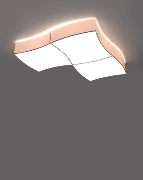 Plafond SQUARE 3 blanco + 6x Bombilla LED E27 3000K Cálido 7,5W 620lm