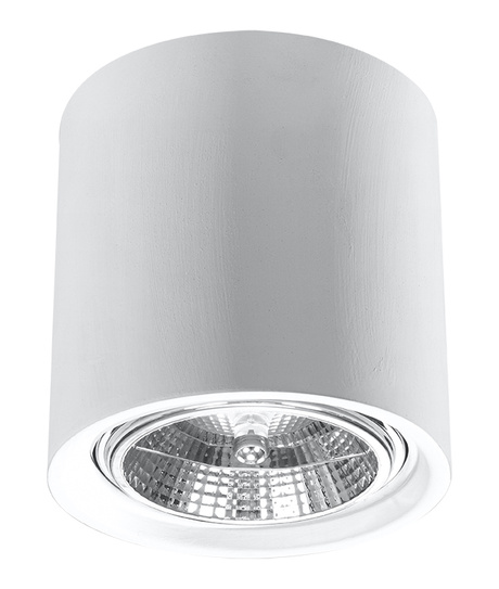 Plafón de cerámica KALU blanco + 1x bombilla LED GU-10 4000K Fría 7W 630lm
