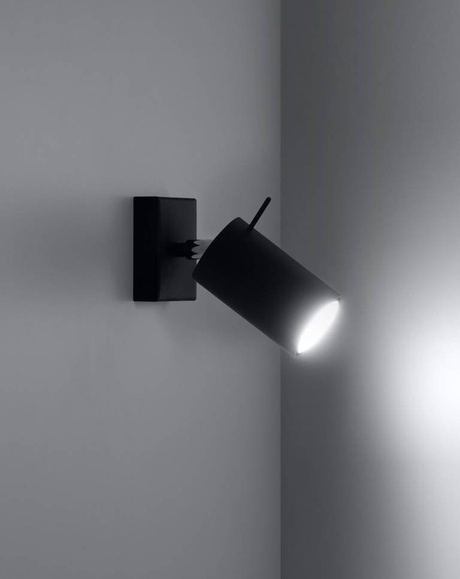 Aplique RING negro + 1x bombilla LED GU-10 3000K Cálida 7W 620lm