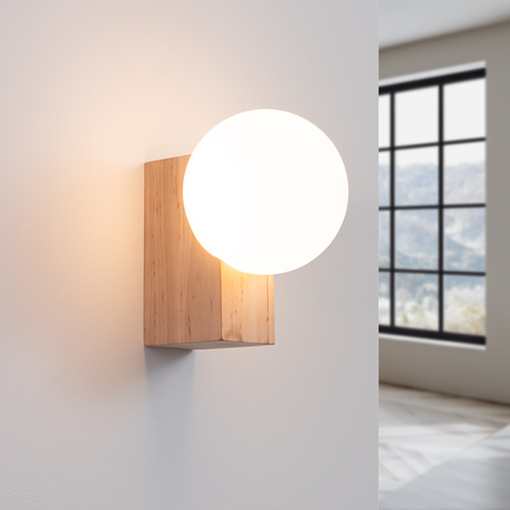 Aplique BULBO madera natural