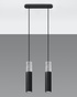 BORGIO 2 lámpara colgante negro + 2x GU-10 3000K Cálido 7W Bombilla LED 620lm