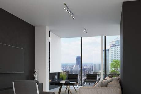 Aplique RING cromo + 1x bombilla LED GU-10 4000K Fría 7W 630lm