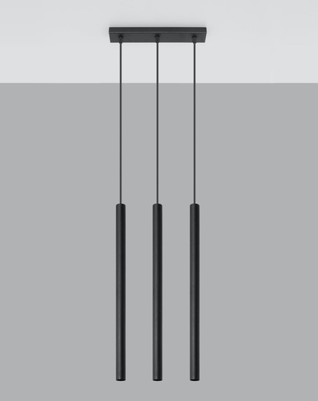 PASTELO 3 lámpara colgante negra + 3x bombilla LED G9 4000K Fría 4,5W 530lm