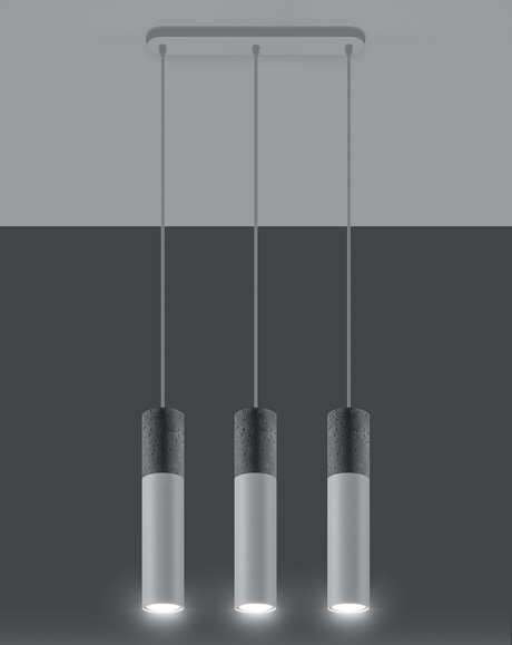 Lámpara colgante BORGIO 3 blanca + 3x bombilla LED GU-10 3000K Cálida 7W 620lm