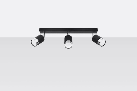 Plafond NERO 3 negro/cromo + 3x bombilla LED GU-10 4000K Fría 7W 630lm