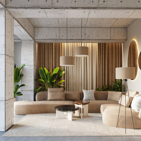 Lámpara de pie NEVIA beige