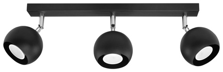 Plafond OCULARE 3 negro + 3x Bombilla LED GU-10 4000K Fría 7W 630lm