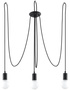 EDISON 3 lámpara colgante negra + 3x bombilla LED E27 3000K Cálida 7,5W 620lm