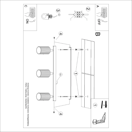 Lámpara de techo KARBON 3L beige