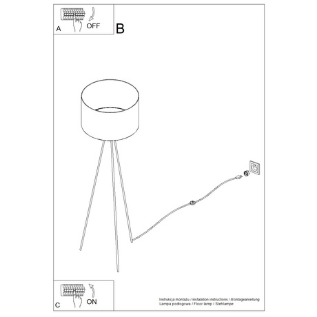 Lámpara de pie NEVIA beige