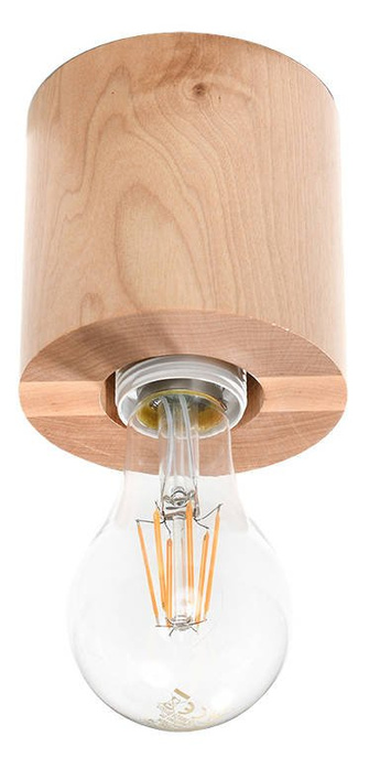 Plafond SALGADO madera natural + 1x bombilla LED E27 3000K Warm 7.5W 620lm
