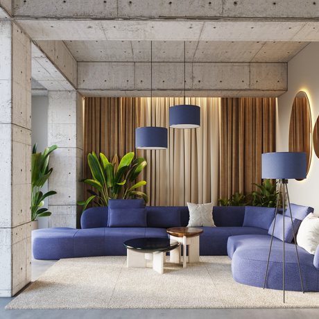 Lámpara de pie NEVIA azul marino