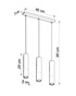 LOOPEZ 3L lámpara colgante negro/cromo + 3x bombilla LED GU-10 3000K Cálido 7W 620lm