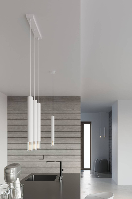 WEZYR 3 lámpara colgante blanco + 3x bombilla LED G9 4000K Fría 4,5W 530lm