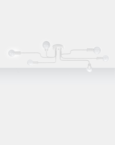 Lámpara de araña HECTOR 6 blanca + 6x bombilla LED E27 3000K Cálida 7,5W 620lm