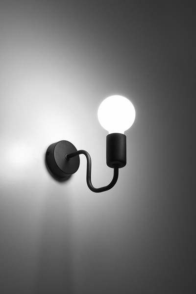 Aplique VECTOR negro + 1x bombilla LED E27 4000K Fría 7,5W 650lm