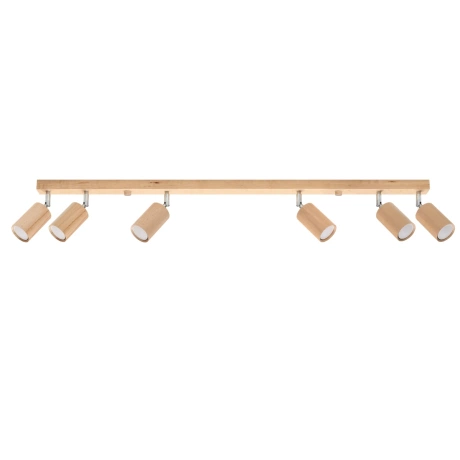 Lámpara de techo BERG 6 madera natural